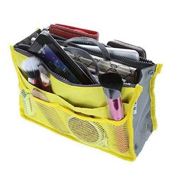 Handbag Organizer/ Purse Insert /Cosmetic Tote/ Yellow - Designer Bags - NWT - Picture 2 of 10